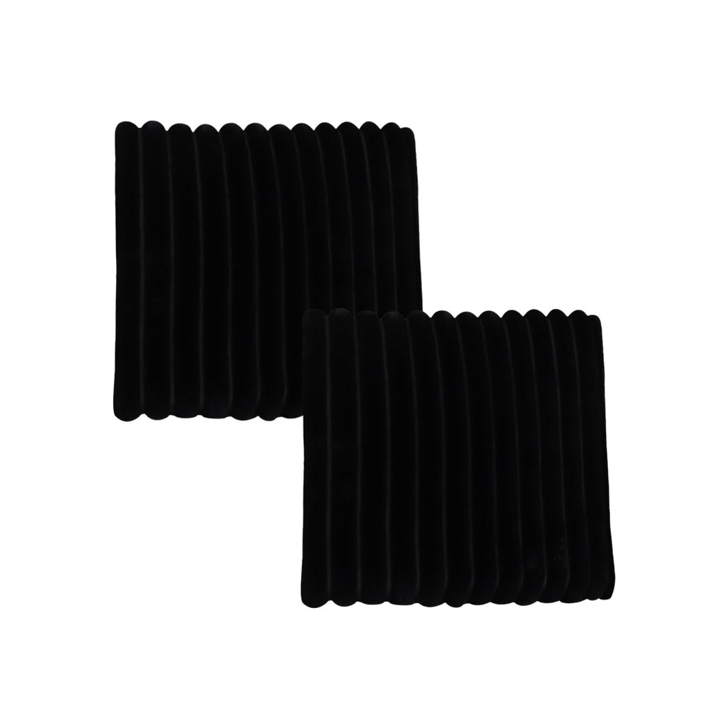 SOGA 2X Black Corduroy Square Cushion Soft Leaning Plush Backrest Throw Seat Pillow