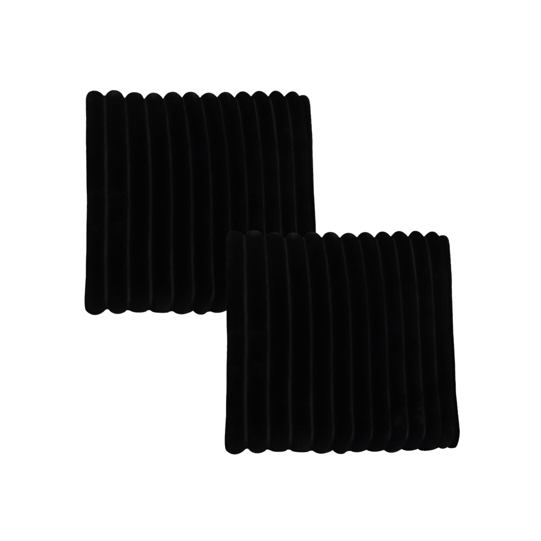 SOGA 2X Black Corduroy Square Cushion Soft Leaning Plush Backrest Throw Seat Pillow