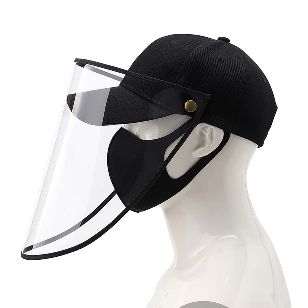 NNEAGS 4X Outdoor Protection Hat Anti-Fog Pollution Dust Protective Cap Full Face HD Shield Cover Adult Black