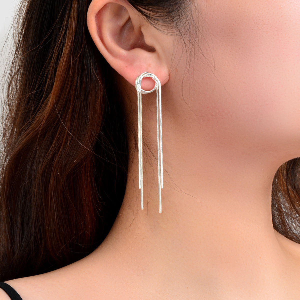 Elegant Chic Long Gold Chain Tassel Dangle Elements Minimalist Earrings Ear Line