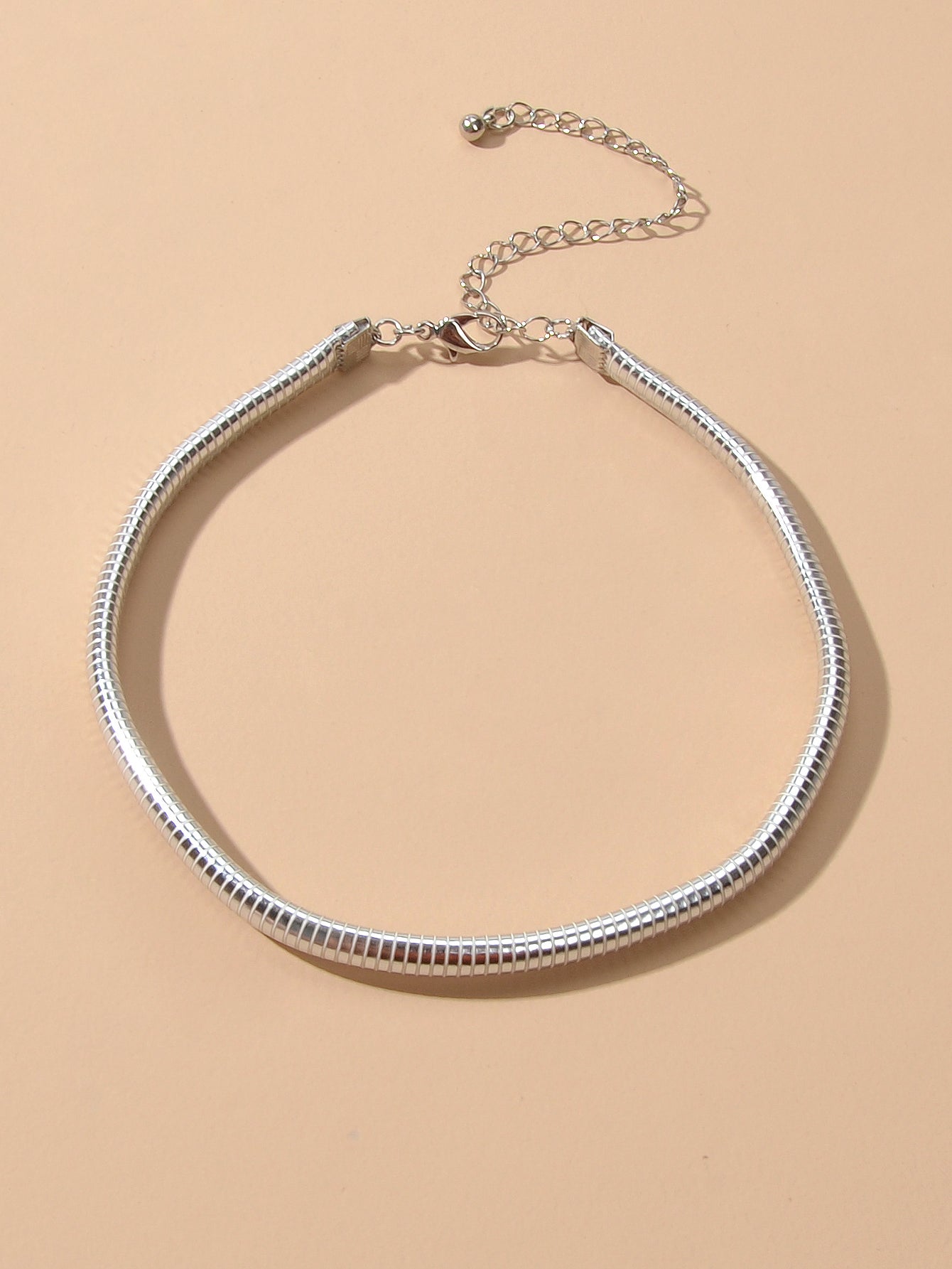 Punk Silver Faux Leather Short Tattoo Choker Necklace Statement Grunge Collar