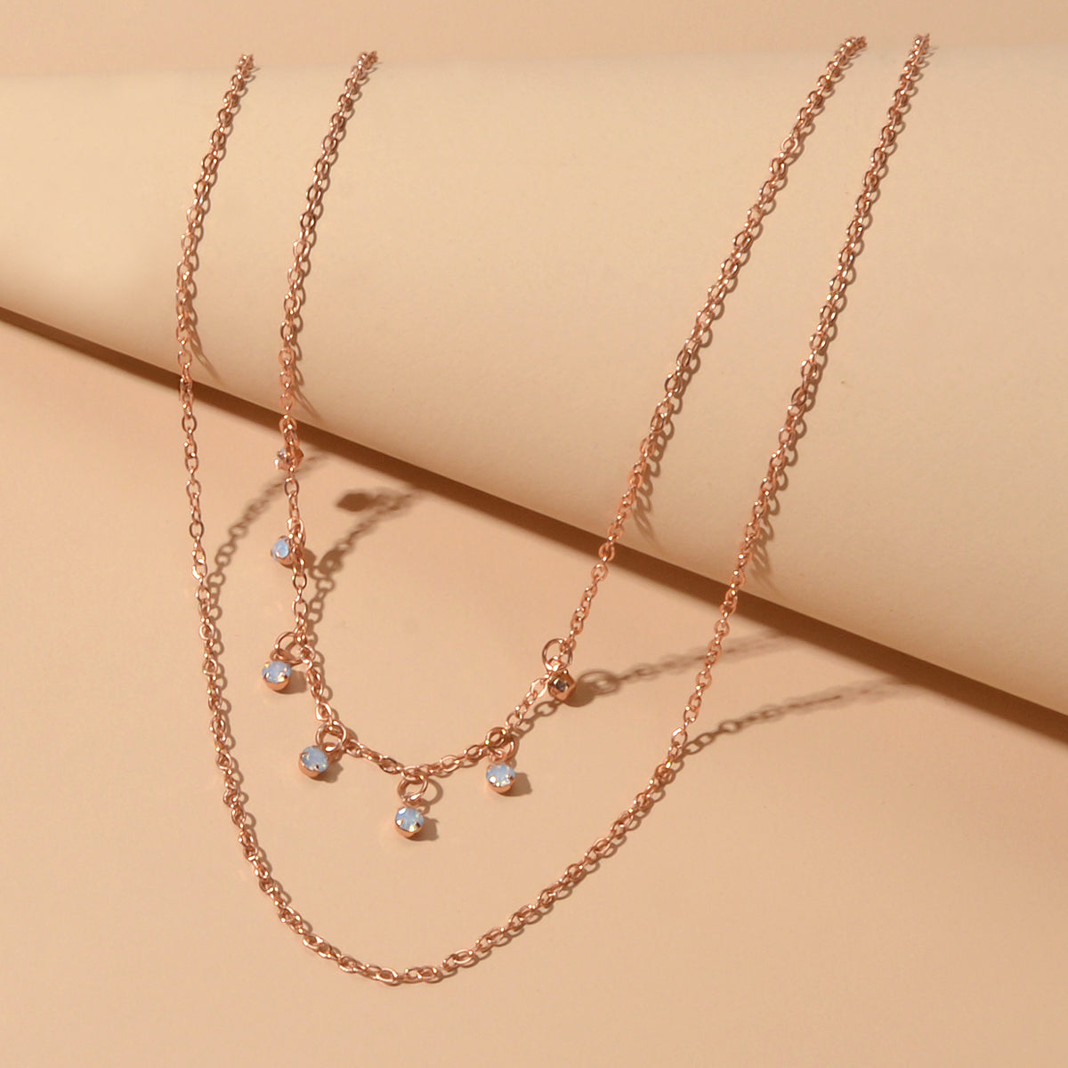 Ladies Jewellery Multi-layer Gold Chain Beads Charm Clavicle Necklace Girls Gift