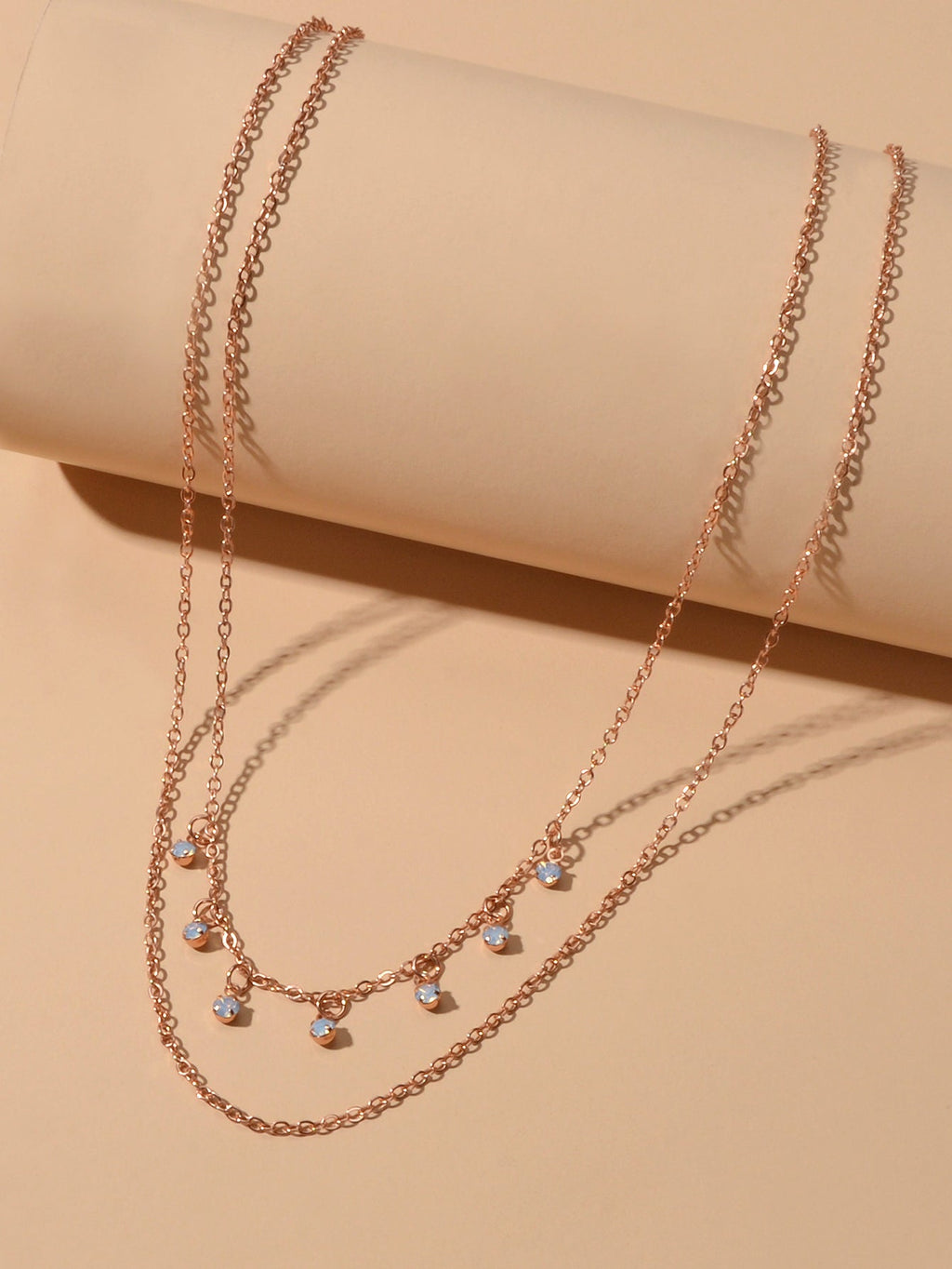 Ladies Jewellery Multi-layer Gold Chain Beads Charm Clavicle Necklace Girls Gift