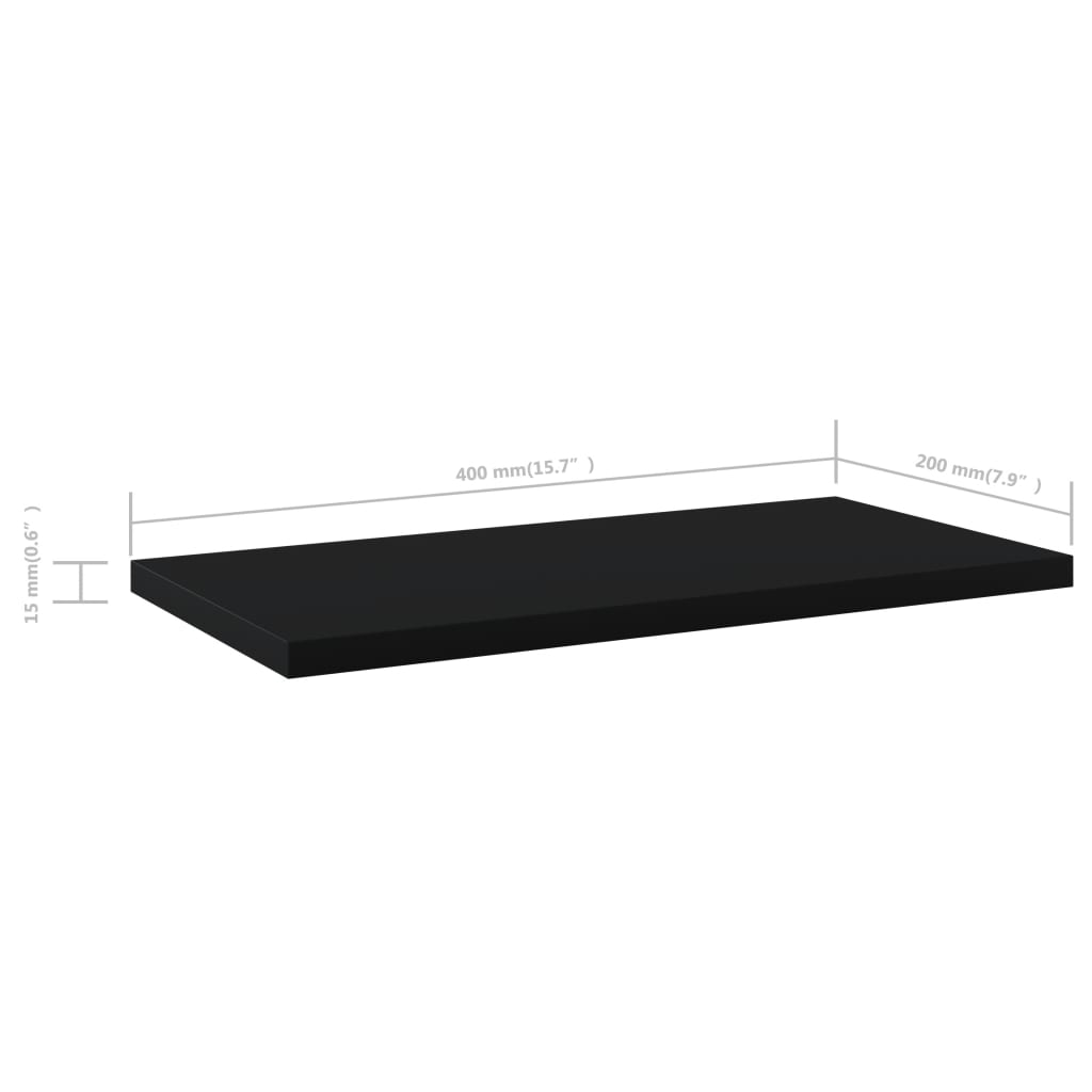 NNEVL Bookshelf Boards 4 pcs Black 40x20x1.5 cm Chipboard