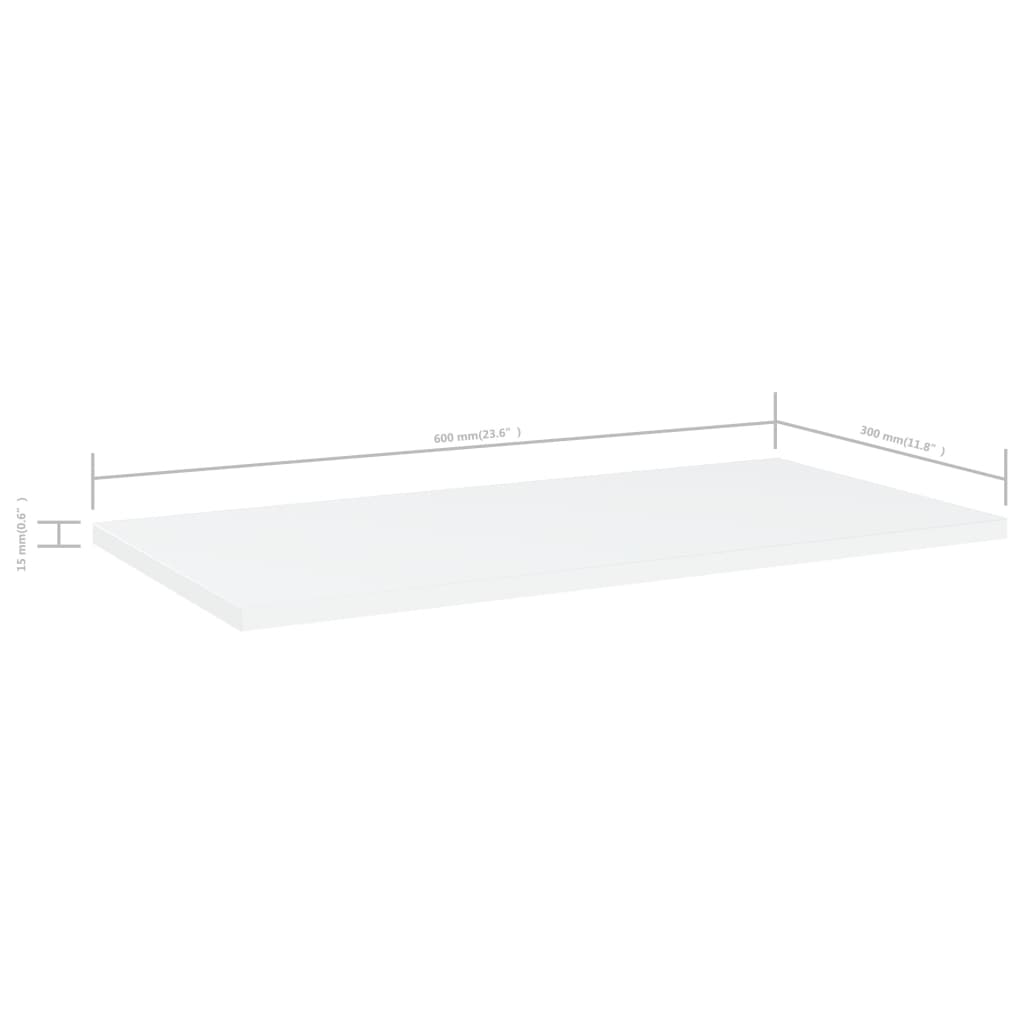 NNEVL Bookshelf Boards 8 pcs White 60x30x1.5 cm Chipboard