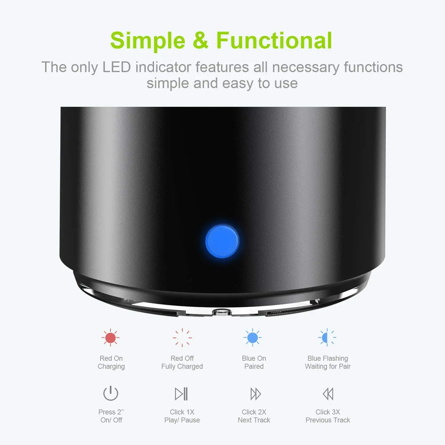 NNEOBA Pro Mini Bluetooth Speaker with Custom Bass Radiator