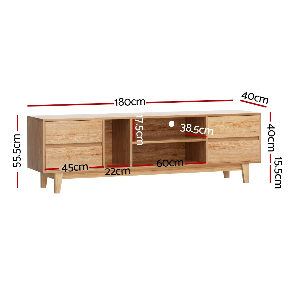 NNEDSZ Entertainment Unit Stand TV Cabinet Storage Drawer Shelf 180cm Wooden