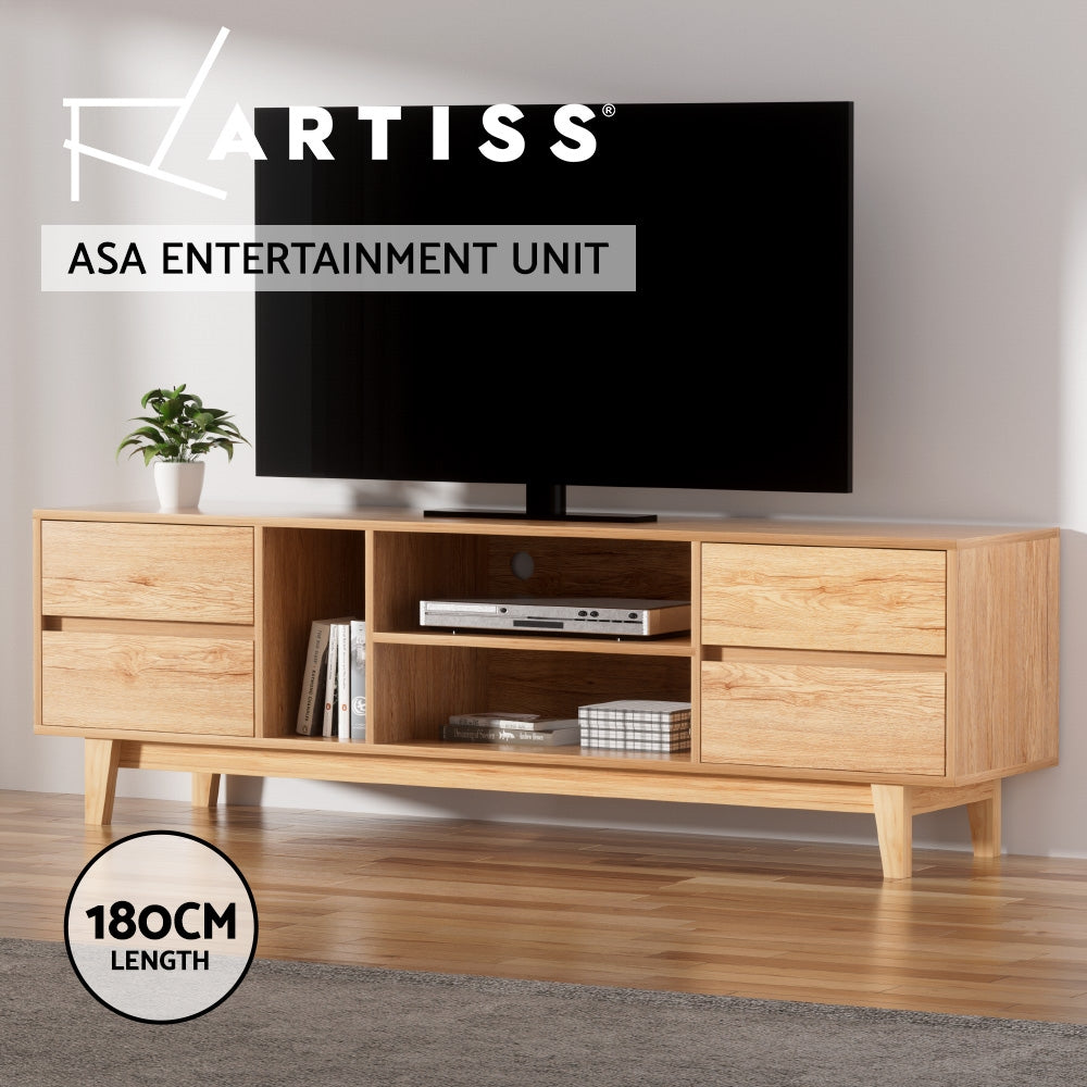 NNEDSZ Entertainment Unit Stand TV Cabinet Storage Drawer Shelf 180cm Wooden