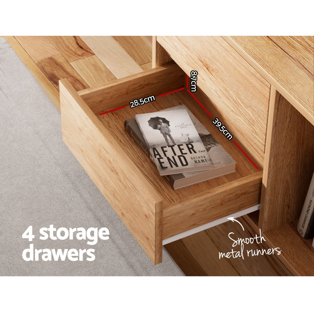 NNEDSZ Entertainment Unit Stand TV Cabinet Storage Drawer Shelf 180cm Wooden