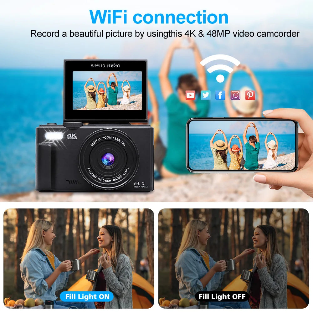 NNEOBA Digital Camera with Zoom Autofocus Black