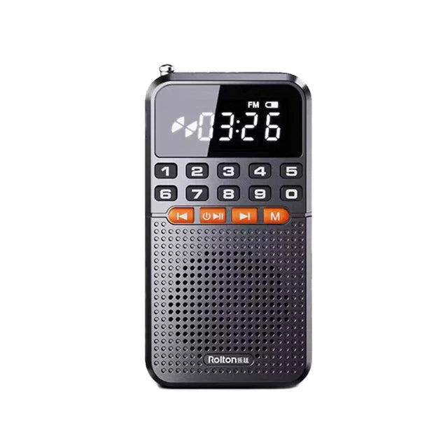 NNEOBA FM Mini Radio with Dual Antenna Black
